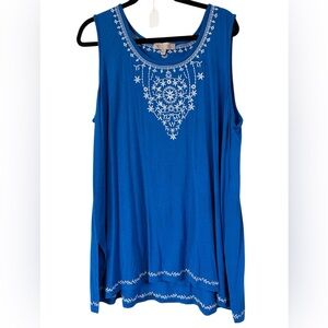 2  Philosophy Blue/White Sleeveless Top